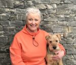 Tracey and my little rescue dog Merlin