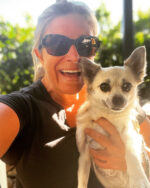 Dr Duberchin and her Chihuahua, Pixie. Dr Duberchin and her Chihuahua, Pixie.